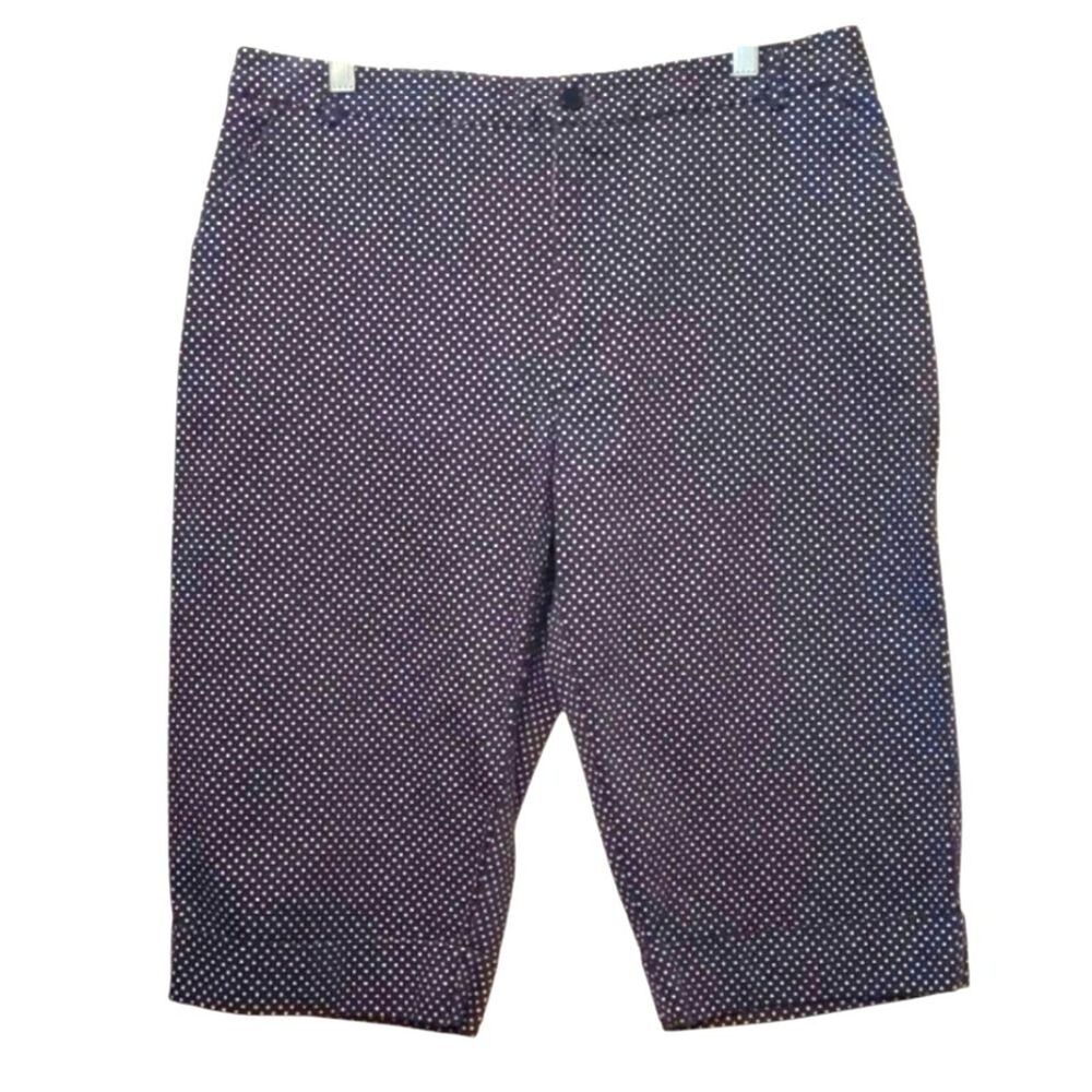 Capri Pants Black White Cotton Stretchy Dots 12